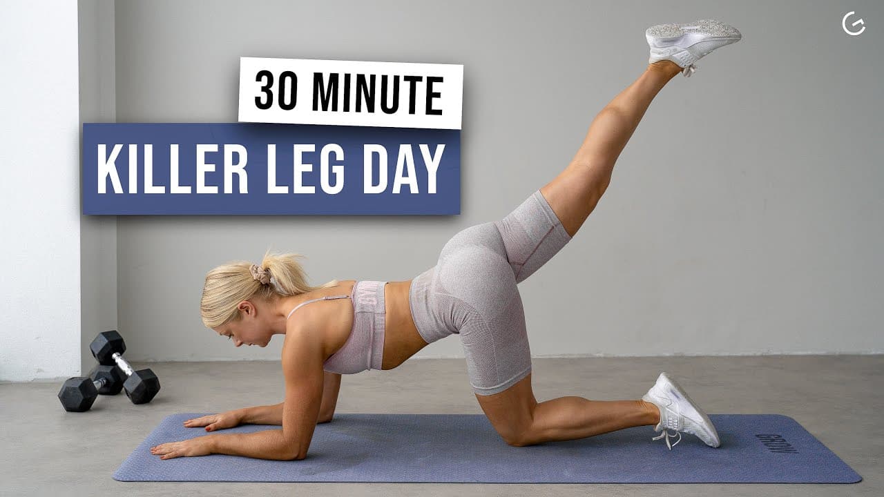 30 MIN KILLER LOWER BODY Workout With Weights - No Repeat Leg Day With Dumbbells