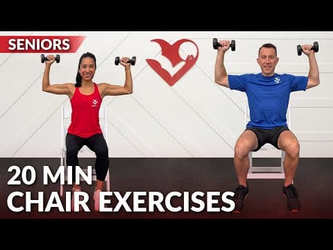 20 Min Chair Exercises for Seniors Workout at Home Sitting Down- Seated Exercise for Weight Loss