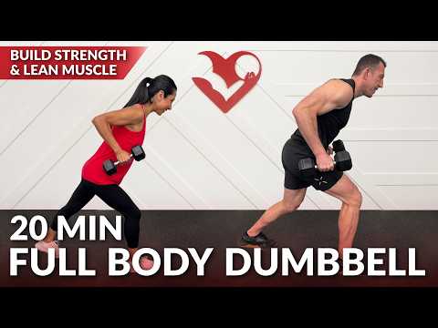 20 Min Full Body Weight Training at Home with Dumbbells Workout - Resistance Strength Training