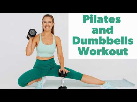 PILATES and DUMBBELLS WORKOUT - 30 minute strength workout at home!