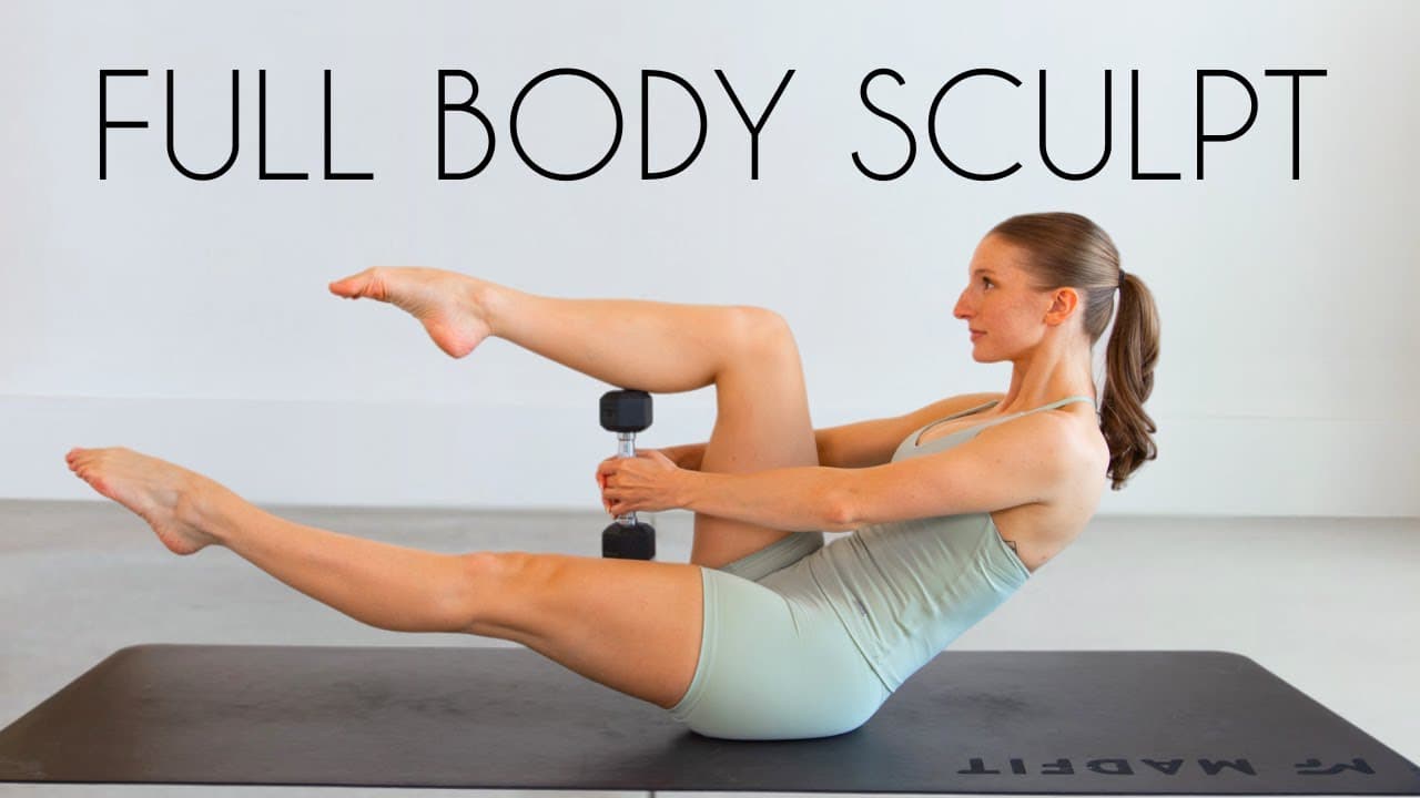 30 Min Full Body Sculpt: No Jumping, Pilates Style, Light Weights