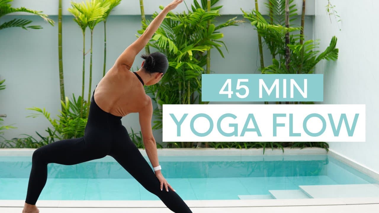 45 min de vinyasa de cuerpo completo: equilibrio, flexibilidad y fuerza