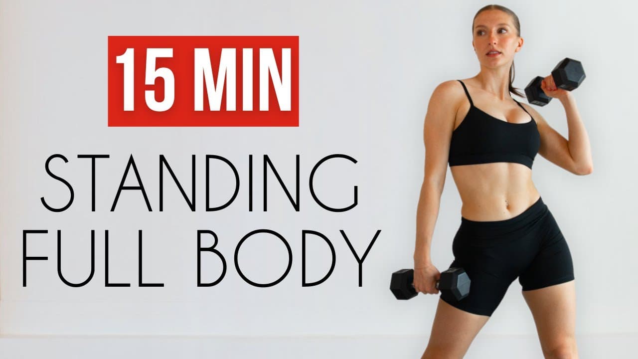 15 min de HIIT de cuerpo completo con pesas: todo de pie