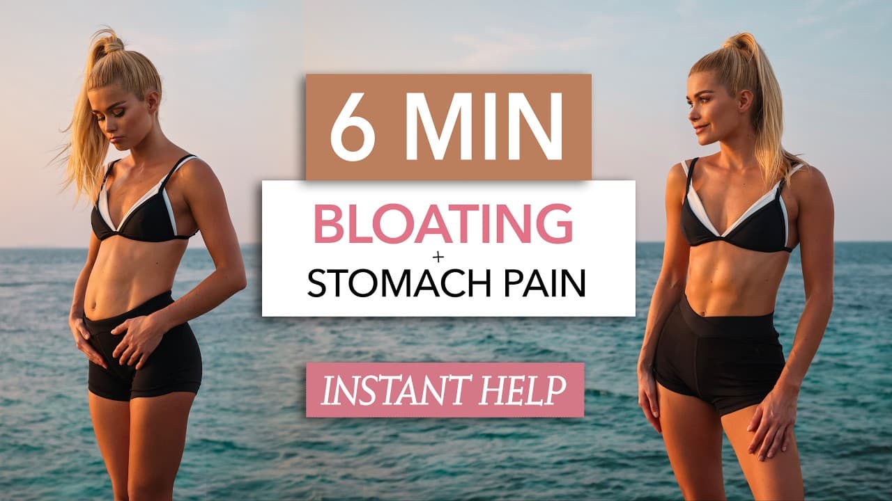 6 Min Bloating and Stomach Pain Relief: Moves, Stretches and Massage