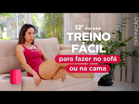 Treino simples no sofá para pernas, glúteos e abdômen