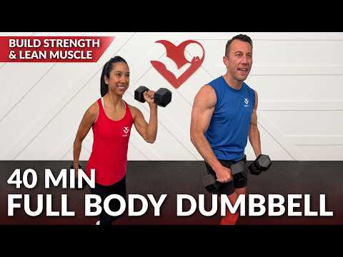 40 Min Full Body Dumbbell Workout at Home Strength Training for Women & Men with Weights