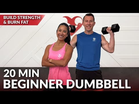 20 Min Full Body Beginner Workout at Home with Dumbbells - Strength Training for Women & Men Over 50