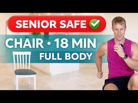 18 minuti di esercizi su sedia per anziani: tutto il corpo