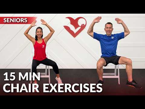 15 Min Chair Exercises for Seniors Workout at Home - Strength Training for Seniors Seated Exercise