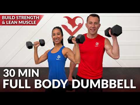 30 Min Strength Training at Home Full Body Dumbbell Workout - Weight Training for Women & Men