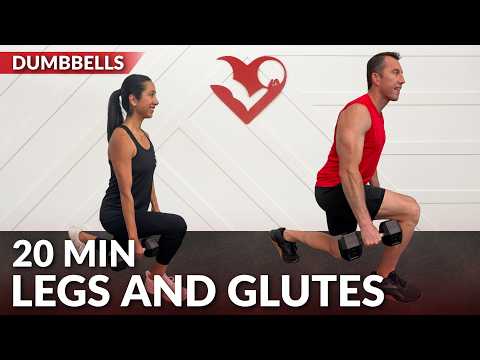 20 Min Legs and Glutes Workout with Dumbbells at Home Lower Body Leg and Butt Workout with Weights