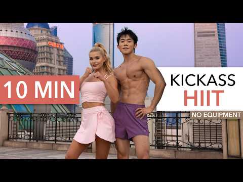 10 MIN KICKASS HIIT - Boxing & Kicking Cardio Workout - with Moss Xiaoguan